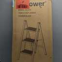 HBTower Step Ladder, Folding Step Stool, Portable Sturdy Steel Ladder Stool for Adults with Anti-Slip Wide Pedals Home Outdoor Kitchen, Black