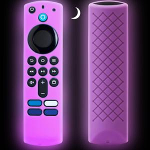 Silicone Remote Cover Compatible with Alexa Voice Remote for Fire TV Stick 4K / Fire TV Stick HD, Glow in The Dark, Purple