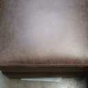 Homepop Home Decor | K2380-YDQY-2 | Luxury Large Faux Leather Square Storage Ottoman | Ottoman with Storage for Living Room & Bedroom, Brown (Light Brown)