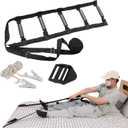 ZUEXT Bed Ladder Assist 160 Inch, Black Pull Up Assist Device w/ 5 Handles Grips, Adjustable Rope Ladder Straps, Sit Up Handle Helper for Elderly Seniors Adults Pregnant Injury Handicapped Patients