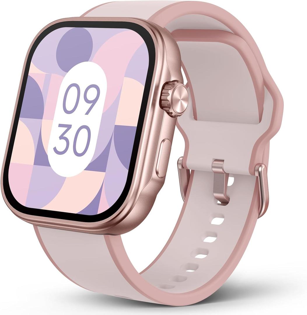 SOUYIE Smart Watch, PPG Blood Pressure Monitor, AI Running Plan, 3ATM Waterproof Fitness Tracker, 1.99" AMOLED Display, Heart Rate Blood Oxygen Sleep Monitoring, Compatible with Android and iOS Pink