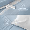 Bedsure Celestial Blue Duvet Cover Queen Size - 3 Pieces Prewashed Cotton-Like Polyester Extra Soft Bedding Set, Includes 1 Duvet Cover 90x90 Inches with Zipper Closure & 2 Pillow Shams, No Comforter