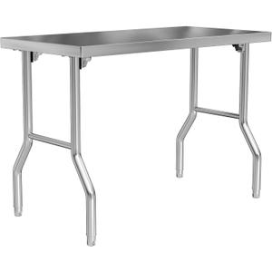 Stainless Steel Folding Table 48 x 24 Inch Commercial Workbench, Collapsible Portable Utility Table for Kitchen, Outdoor BBQ, Restaurant, Garage