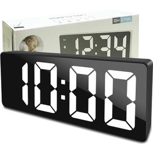 Peking Alarm Clocks for Bedrooms with Temperature Display, Snooze, LED Time, Adjustable Brightness USB Charger Ports Desk Alarm Clocks for Bedroom Decor 12/24Hr (Black)