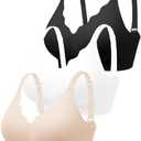Cuteio Wireless Jelly Bras for Women No Underwire with Support, Seamless Bralettes Everyday Comfort T-shirt Padded Bra, Large 