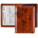 kandouren Passport and Vaccine Card holder Cover Case for Men, Passport Wallet with Vaccine Card Slot(brown map)