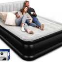 Queen Air Mattress with Headboard, Built-in Pump, 800 lbs Heavy-Duty Support, 19" Raised Upgraded Comfort, 48-Hour Leak-Tested, 3.5 Min Inflatable Portable Blow Up Mattress for Home, Guest & Camping (Grey)