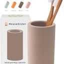 Organic Diatomite Toothbrush Toothpaste Makeup Brushes Razors Holder Bathroom Countertop Organizer Stand Cup Organizer (Brown)