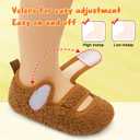 FEETCITY Toddler House Slippers - Boys & Girls Winter Kids Indoor Home Shoes - Warm Socks (Brown), Size 22-23