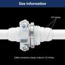 2 x 12 Pack 1/2 Inch Clamp Type Cable Connectors for Metallic Conduit, NM Cable Clamp for Electrical Boxes, Silver Zinc Plated, Secure Wire Protection for Residential & Commercial Wiring