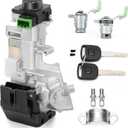 35100-SDA-A71 Ignition Switch Lock Cylinder & Left/Right Door Lock Cylinder with 2 Chip Keys for Honda 08-16 Accord, 06-11 Civic, 07-11 CR-V, 09-11 FIT, 07-11 Odyssey (with Chip ID46 Keys)