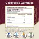 Cordyceps Mushroom Gummies  5400mg per Serving*, Cherry, Grape, Apple & Orange Flavors, 60 Count, Vegan Mushroom Supplement for Energy, Focus & Brain Health, Made in USA