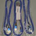 Durcord USB A Liightning Cable Compatible with Phone, 6 Foot Fast Charging Cord, Blue, 2-Pack