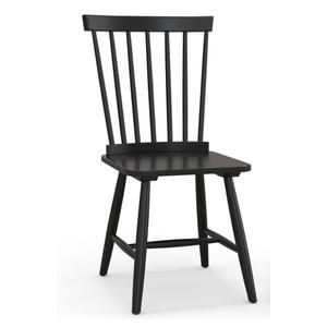 Black Windsor Dining Chairs Armless Spindle Back Solid Rubber Wood Set of 1