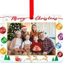 WaaHome Picture Frame Christmas Ornaments 2025 - Photo Frame Christmas Ornaments Love Joy Peace Family Ornaments for Christmas Tree Decorations Gifts for Family Friends