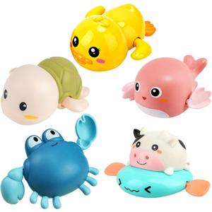 Bath Toy,Cute Animal Clockwork Bathtub Swimming Pool Toy,Baby Bath Toys for Toddlers 1-3, Boys & Girls Water Bath Toy Set,5 Pack