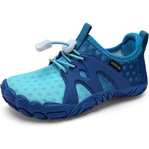 WateLves Toddler/Little/Big/Kid Water Shoes Wide Barefoot Aqua Athletic Sneakers Girls Boys Hiking Beach Swim Fast Dry Shoes Built-in Heel Grips (2.5 Big Kid, Gradient Blue)