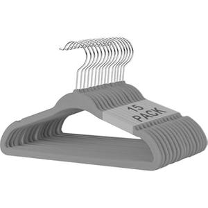 BAGAIL Kids Velvet Hangers 11 Inches Children's Clothes Hangers Non-Slip Baby Hangers for Infant/ Toddler (Grey, 15pack)