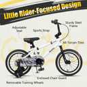 Glerc Kids Bike for Ages 3-5 Years Old, 14 Inch BMX Style Kids Bicycle with Training Wheels, Boys Bike for Children and Toddler, White