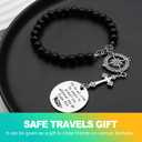 1 Pack Religious Car Mirror Cross  Steel Hanging Accessory for Drivers & Women Protective Charm