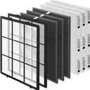 SAKEGDY 116130 Replacement Filter H fit for Winix 5500-2 Air Cleaner Purifier and Winix AM80, Package Contain 2 Washable Pre-Filter+3 Premium Filter+3 Activated Carbon Filter Combo Pack