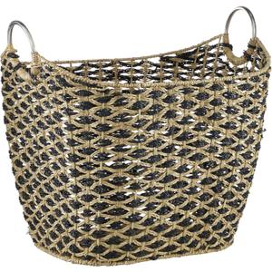 Deco 79 Seagrass Handmade Decorative and Functional Storage Basket Basket Organizer with Handles, Basket for Storage 21" x 18" x 18", Brown