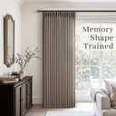 Dark Flax Pinch Pleated Linen Curtains 84 Inch Long 2 Panels for Living Room Bedroom Country Farmhouse Thick Linen Textured Semi Sheer Back Tab Pinch Pleat Hooks Rings Window Curtain Brown Mocha 7 FT