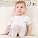 Zaples Baby Non Slip Grip Ankle Socks with Non Skid Soles for Infants Toddlers Kids Boys Girls (White, XS)