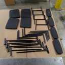 IDEALHOUSE Bar Stools Set of 4 with Armrests, Counter Height Bar Stools Set with Footrest & Soft Back, Metal Barstools Set with Wide Upholstered Seat for Kitchen Islands, Counter Bars, Rustic Black