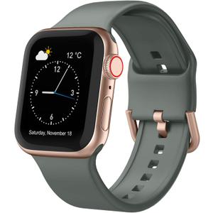 Sport Band Compatible with Apple Watch Bands 49mm 46mm 45mm 44mm 42mm 41mm 40mm 38mm, Soft Silicone Replacement Strap with Classic Clasp for iWatch Series 11 10 9 8 7 6 5 4 3 2 1 SE Ultra Women Men