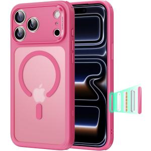 ESR for iPhone 17 Pro Max Case, Camera Control, Compatible with MagSafe, Shockproof Military-Grade Protection, Magnetic Phone Case for iPhone 17 Pro Max, Classic Hybrid Case, Frosted Pink