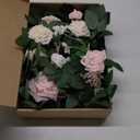 Ling's Moment 5FT Blush Artificial Flower Garland Fake Pink Rose Leaves Floral Garland Arch Flowers Vine for Wedding Party Backdrop Decor Mantel Home Table Centerpieces Wall Decorations (Blush Cream)