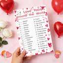 2 x 50pcs Valentine's Day Party Game Cards for Valentine Gifts Party Supplies Word Search Scramble Bingo Pictionary Matching Game Cards Set (No Answer)