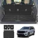 LASFIT Floor Mat with Backrest Mat Ford Expedition Max & Lincoln Navigator L 2025 2026(fit 7 and 8 Seats),Costom Fit All Weather Protection TPE Easy Clean Cargo Liners,4pcs,Black