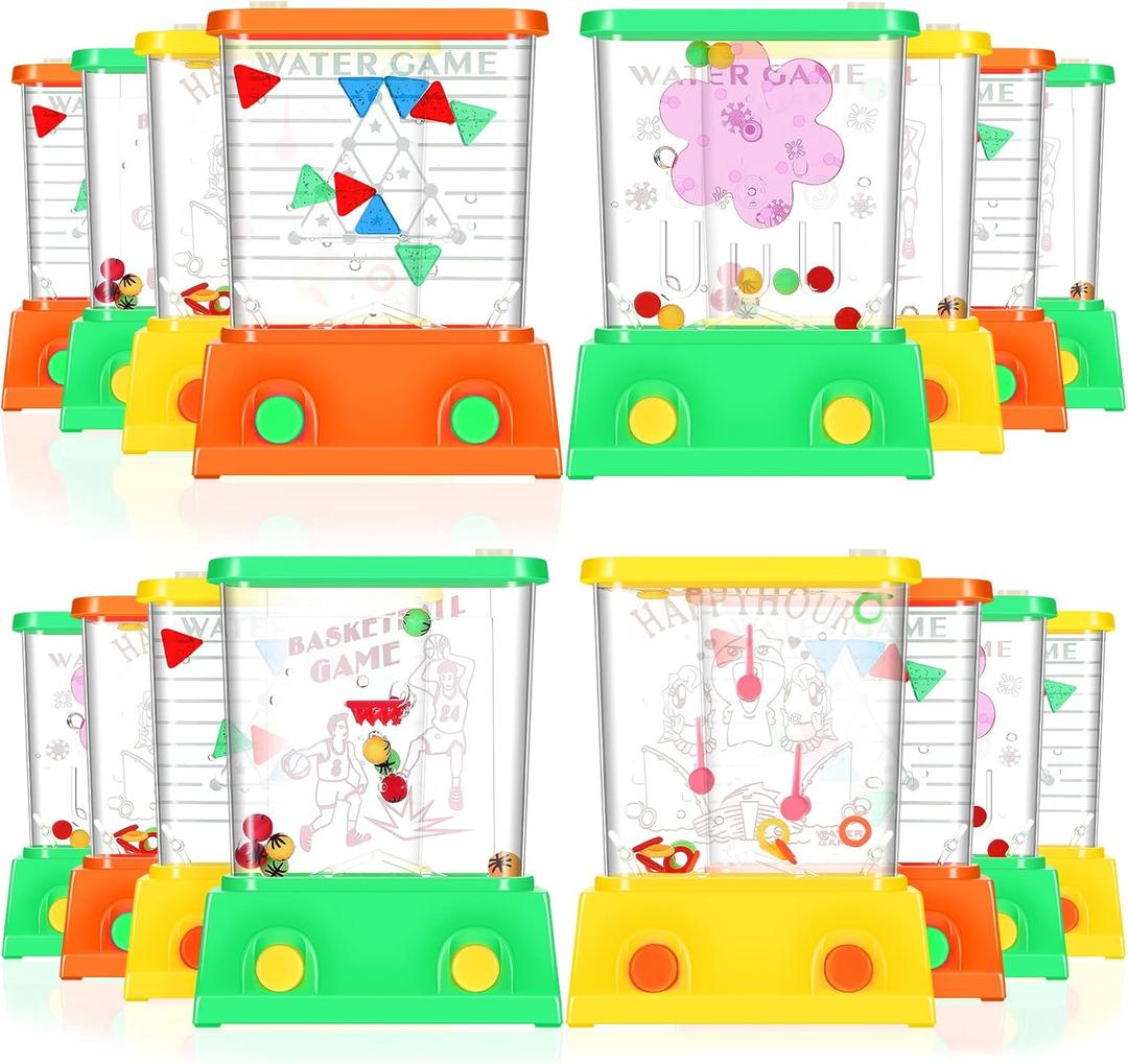 Zhanmai 16Pcs Handheld Water Game Arcade Water Ring Toss Water Tables for Beach Toy Party Favor Fun Game Entertainment, Without Water (Assorted, Stylish)