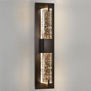 WOSHITU LED Wall Sconce Light: 19 Inch Black Modern Sconces Wall Lighting 3000K Dimmable Crystal Wall Lamps Indoor Bathroom Sconce Wall Mount Light Fixtures for Living Room/Bedroom/Hallway