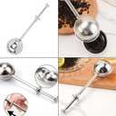 3 x Two stainless steel tea filters with long handles, used as advanced tea filters for loose leaf tea, outdoor portable rotating tea leakage tea ball tea separation ball tea brewing device