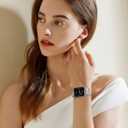 Minyee Leather Bands Compatible with Apple Watch Band 38/40/41/42/44/45/46/49mm Women, Slim Thin Dressy Designer Strap with C-Shape Metal Buckle for iWatch Series 11 10 9 8 7 6 5 4 SE/Ultra 3 2 1