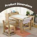 Kids Art Table and Chair Set with Shelves for Endless Creativity,Children can Learn, Draw, do Crafts and Other Activities on This Table, Natural, 
42.1 x 23.6 x 25.6 inches