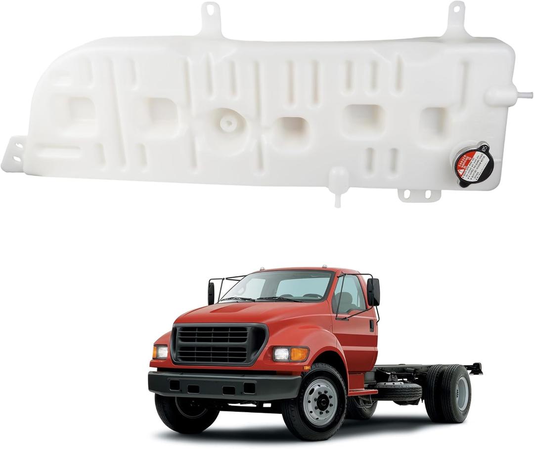 Dasbecan F81Z-8A080-AA Radiator Overflow Coolant Reservoir Tank Compatible with Ford Truck F650 F750 2000-2003,Ford F12000 F14000 F16000 1998-2005 Surge Expansion Bottle Replaces# F81Z8A080AA