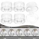 5 PACK Stove Knob Covers for Child Safety, Childproof Gas Stove Knob Locks, Stove Oven Knob Safety Covers with Adhesive, for Kids and Pets, Heat-Resistant, Clear View (Upgraded - Transparent)