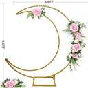 Moon Shape Wedding Gold Metal Arch Backdrop Flower Balloon Arbors Stand for Wedding Birthday Party, Baby Shower and Graduation Decorations, 2m