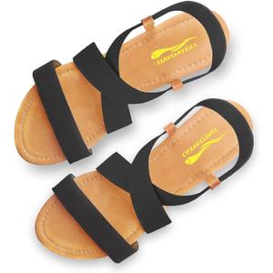 DAYDAYGO Women's Elastic Flat Sandals (9)