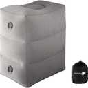 Sunany Inflatable Foot Rest Pillow for Travel, Kids/Adults Airplane Travel Pillow-Adjustable Height Cushions,for Kids to Sleep While Traveling,Suitable for Office, Home and Any Travell (1 Pack) (Grey)