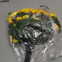 HyeFlora Artificial Fake Flowers Plants for Spring Outdoor Outside Decor, Faux Silk Yellow Camellia UV Resistant Realistic for Planter Front Door Porch Patio Balcony Decoration, 3 Large Bundles