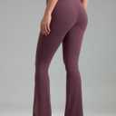 Colorfulkoala Dreamlux No Front Seam Flare Leggings with Pockets (Purple)
