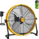 T-SUN 16 inch floor fan, quiet, rechargeable fan with 15600 mAh battery, portable floor fan with USB and type-C, continuous speed control, 30 hours run time for garages, camping, travel