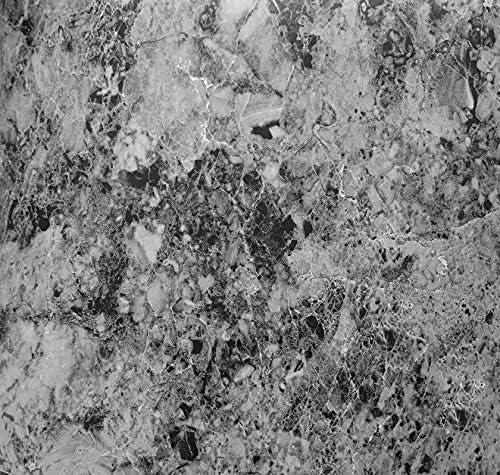 Marble Peel and Stick Wallpaper - Use as Contact Paper, Wall Paper, or Shelf Paper - Easily Removable Wallpaper - Marble Wallpaper (Black and Gray Granite) - 23.6” Wide x 118” Long