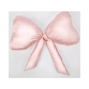 1pack Big Bow Throw Pillow 27 x 24 Inches Satin Pillow Aesthetic Bow Shaped Pillow Coquette Pillow Cushion for Sofa Office Lumbar Decorative Aesthetic Decor(Pink)