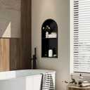 Stainless Steel Shower Niche 12" X 24", 2-Tiers Arched Niche, Black